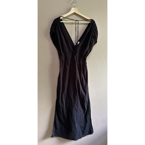 Kona Sol Other - Kona Sol Sz Medium Gauzy Black 100% Cotton Dress Back Tie Swimsuit Coverup Beach